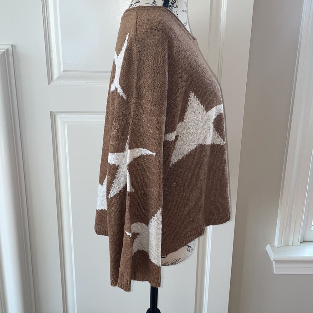 NWOT Camel Knit Star Sweater with Bell Sleeves - Picture 10 of 12